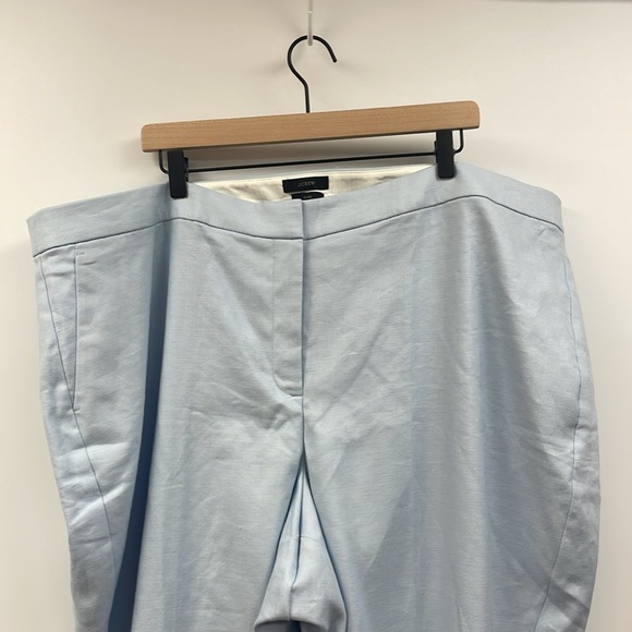 NWOT J. Crew Kate High Rise Linen Straight Trouser Pant Minimalist Prep Blue 24 - Picture 4 of 9